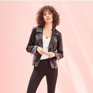 PREOWNED BLANKNYC VEGAN LEATHER MOTO JACKET - SIZE XL